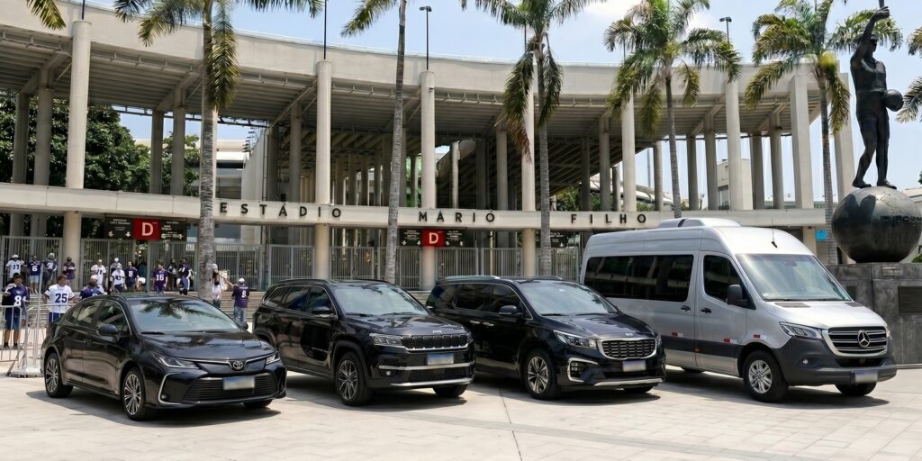 Sedan, SUV, van ou micro-ônibus? Veja qual é o melhor transfer para o jogo da NFL no Maracanã e evite imprevistos.